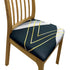 Anyhouz Chair Cover Black and White Gold Triangular Design Stretch Seat Cover for Home Dinning Kitchen Washable Removable-Chair Cover-PEROZ Accessories