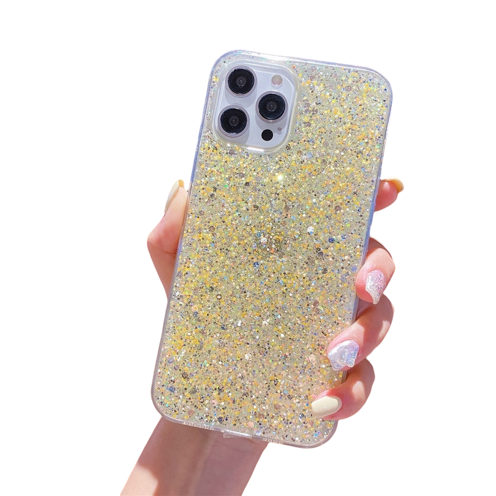 Anymob iPhone Case Yellow Star Glitter Soft Shockproof Silicon Phone Cover Shell-Mobile Phone Cases-PEROZ Accessories