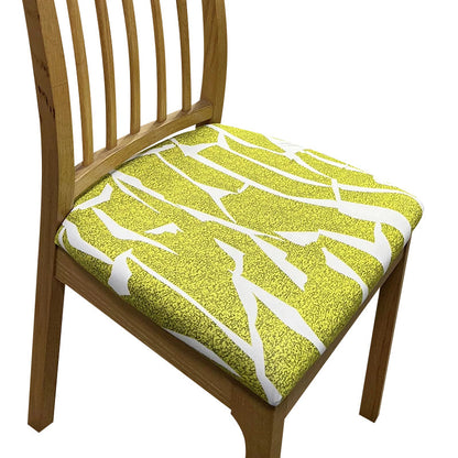 Anyhouz Chair Cover Gold and White Crack Linear Design Stretch Seat Cover for Home Dinning Kitchen Washable Removable-Chair Cover-PEROZ Accessories