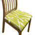 Anyhouz Chair Cover Gold and White Crack Linear Design Stretch Seat Cover for Home Dinning Kitchen Washable Removable-Chair Cover-PEROZ Accessories