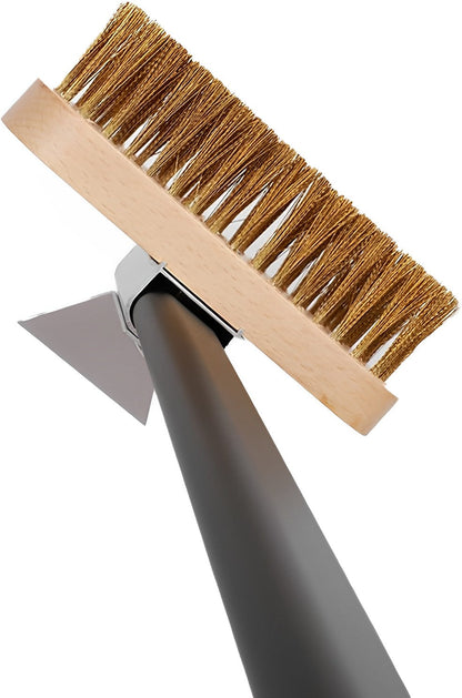AnyGleam Black 81cm Oven Copper Brush with Metal Scraper Tool and Length Adjustable Handle Cleaning Accessories-Pizza Makers &amp; Ovens-PEROZ Accessories