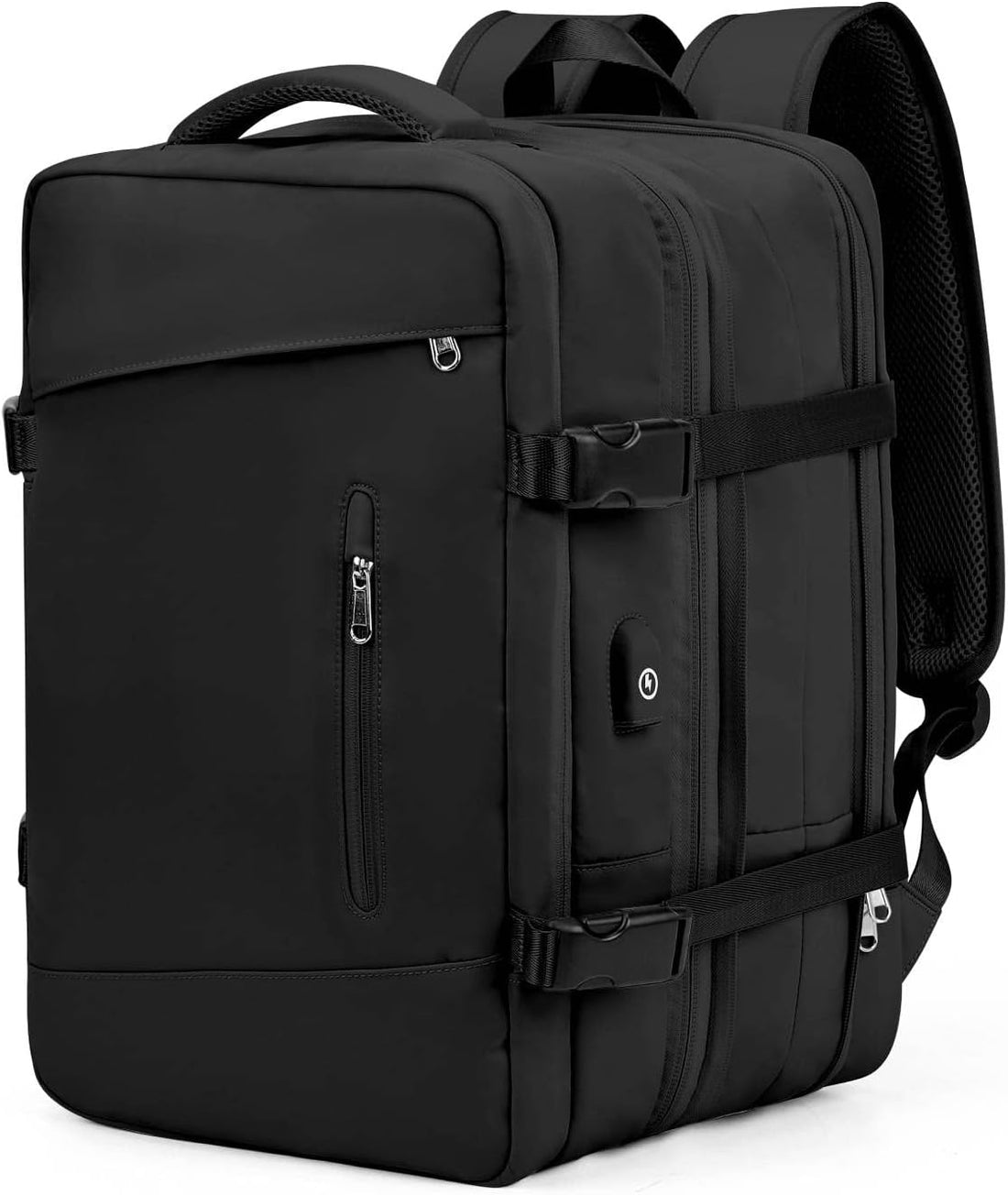 Anypack Backpack Black Expandable Airplane Travel Bag For Women and Men Laptop Multifunctional Luggage Large Capacity-Backpacks-PEROZ Accessories
