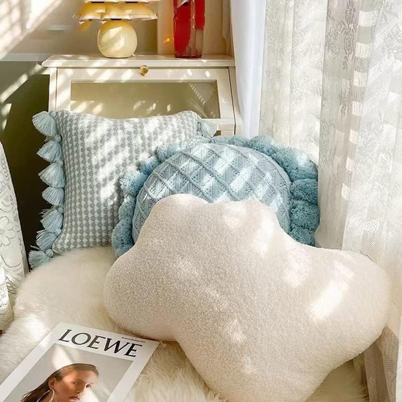 Anyhouz Plush Pillow White Cloud Shape Stuffed Soft Pillow Seat Cushion Room Decor-Pillow-PEROZ Accessories