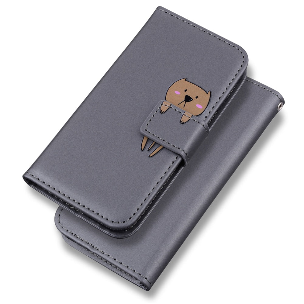 Anymob Xiaomi Redmi Orange Flip Leather Cases Cute Cartoon Cat Wallet Cover Shell-Mobile Phone Cases-PEROZ Accessories