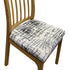 Anyhouz Chair Cover White with Black Sketch Lines Design Stretch Seat Cover for Home Dinning Kitchen Washable Removable-Chair Cover-PEROZ Accessories