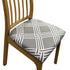 Anyhouz Chair Cover Grey White Macro Knitted Design Stretch Seat Cover for Home Dinning Kitchen Washable Removable-Chair Cover-PEROZ Accessories