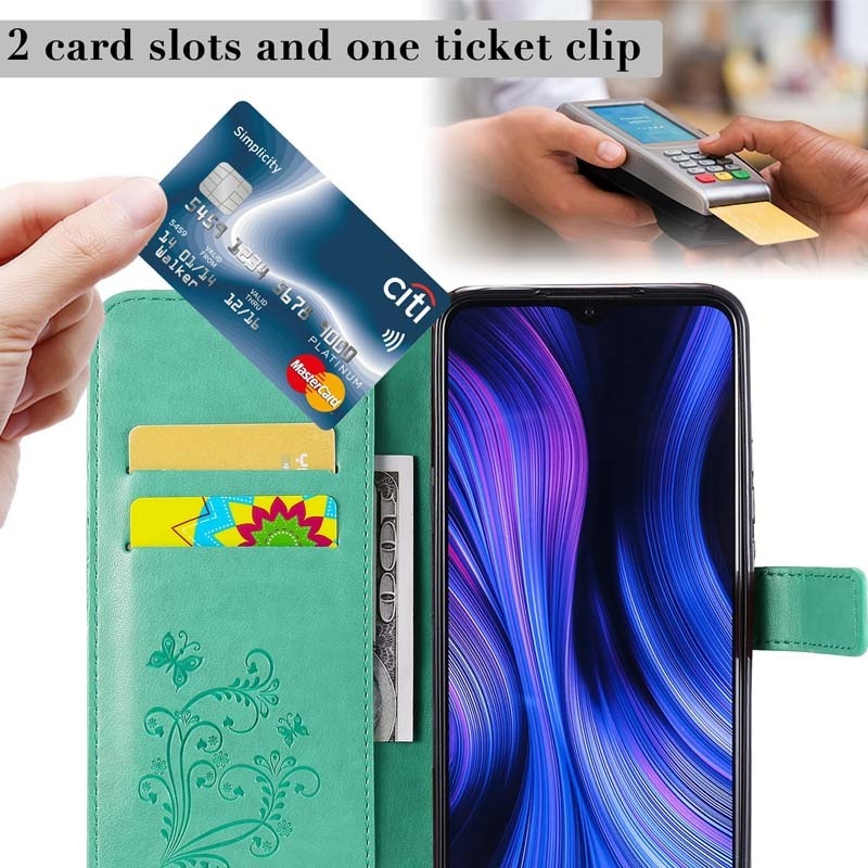 Anymob Xiaomi Redmi Case Red Flower Book Leather Flip Phone Cover Wallet 3D Case Cover Protection-Mobile Phone Cases-PEROZ Accessories