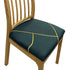 Anyhouz Chair Cover Dark Green Gold Linear Design Stretch Seat Cover for Home Dinning Kitchen Washable Removable-Chair Cover-PEROZ Accessories