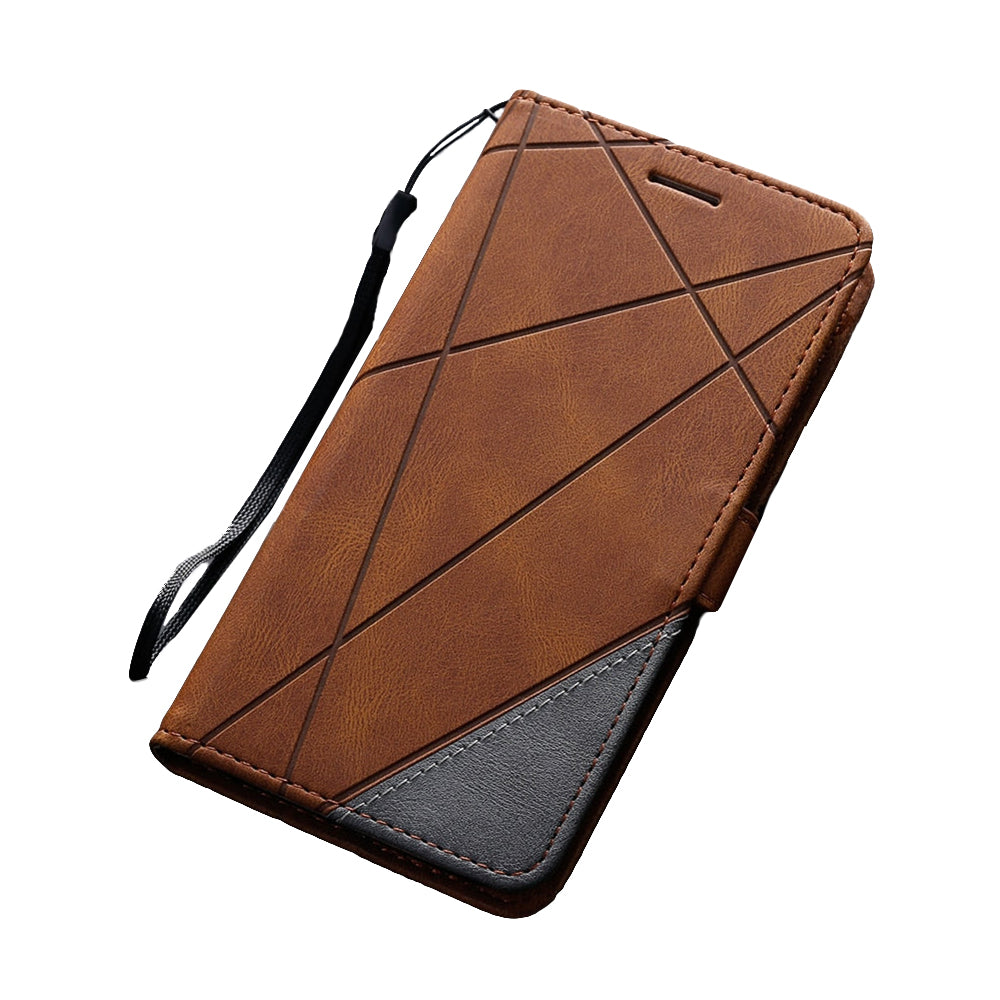 Anymob Samsung Brown Flip Wallet Leather Cases Phone Cover Protection-Mobile Phone Cases-PEROZ Accessories