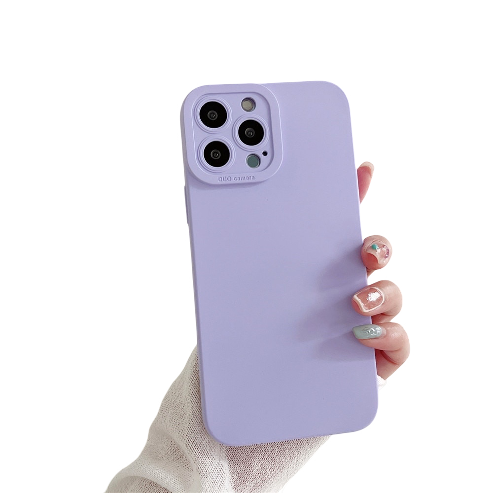 Anymob iPhone Case Purple Luxury Soft Liquid Silicone Lens Protection Shockproof Bumper Back Cover-Mobile Phone Cases-PEROZ Accessories