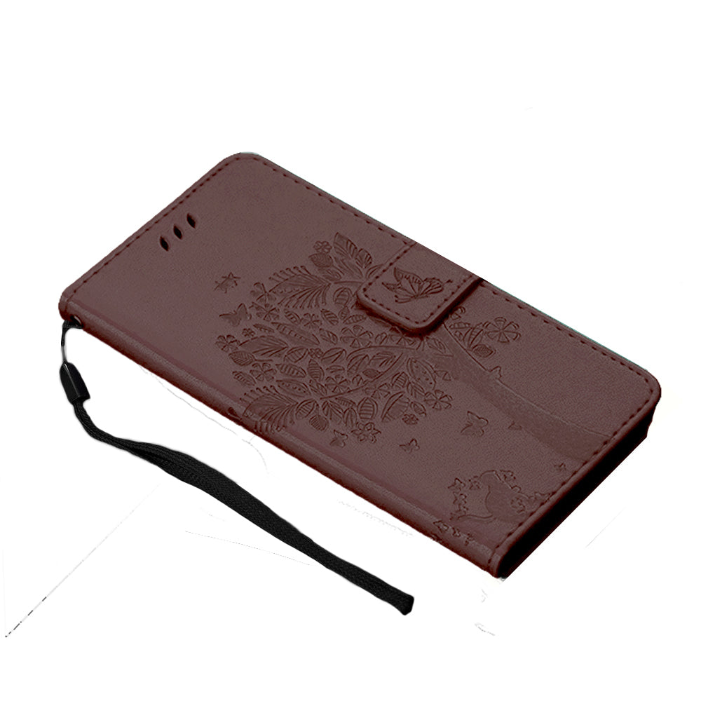 Anymob Huawei Brown Leather Flip Case Wallet Cover Cat Phone Shell-Mobile Phone Cases-PEROZ Accessories