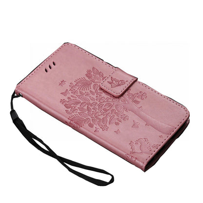 Anymob Huawei Phone Case Pink Flip Leather 3D Tree Shell Wallet Cover-PEROZ Accessories
