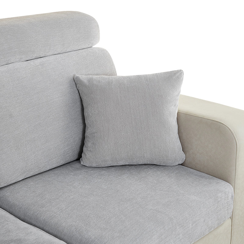 Anyhouz Pillowcase 45X45Cm Light Gray Polyester Chenille Thick Stretchable Cushion For Living Room-Slipcovers-PEROZ Accessories