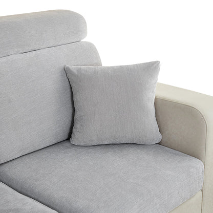 Anyhouz Pillowcase 45X45Cm Light Gray Polyester Chenille Thick Stretchable Cushion For Living Room-Slipcovers-PEROZ Accessories