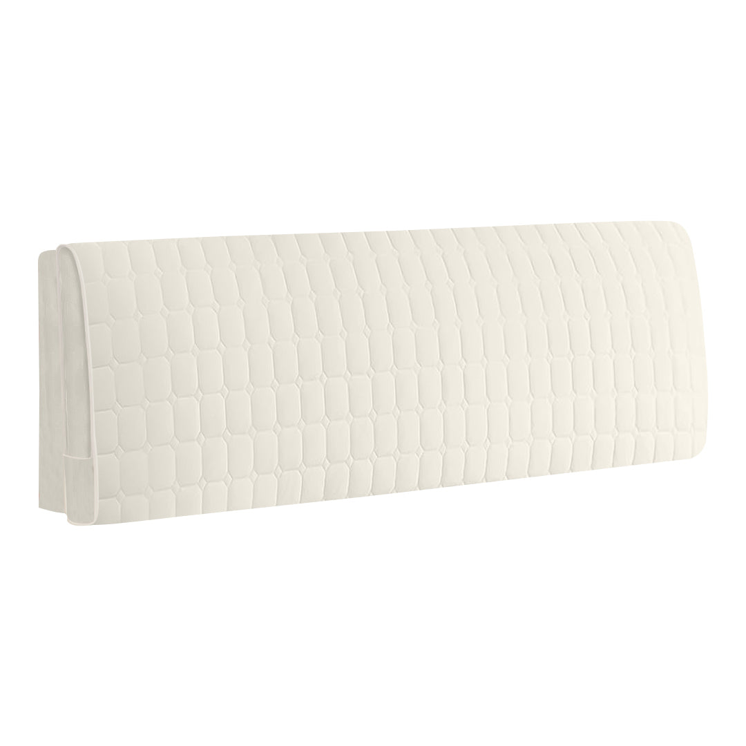 Anyhouz Headboard Cover Beige Cube Pattern Super Soft Smooth Quilted Velvet Bed Back Dust Protector Cover 190x70cm-Bed Headboard-PEROZ Accessories