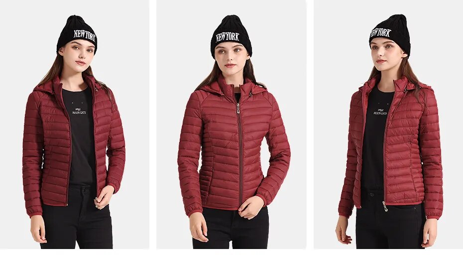 Anychic Womens Padded Puffer Jacket 4XL Pink Solid Lightweight Warm Outdoor Parka Clothing With Detachable Hood-Coats &amp; Jackets-PEROZ Accessories