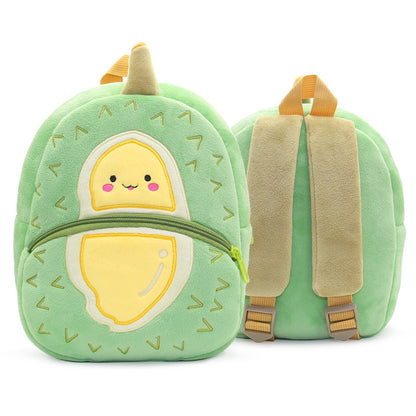 Anykidz 3D Green Durian School Backpack Cute Fruit With Cartoon Designs Children Toddler Plush Bag For Baby Girls and Boys-Backpacks-PEROZ Accessories