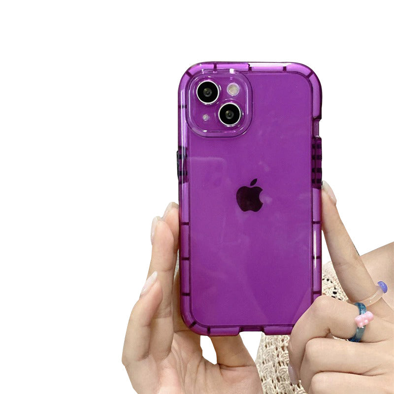 Anymob iPhone Phone Case Apple Mobile Cover Purple Transparent Color Bars Shockproof Soft Silicon Cover iPhone13 Pro Max 11 12 Pro Max X XS Max XR-Mobile Phone Cases-PEROZ Accessories