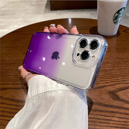 Anymob iPhone Case Purple Gradient Transparent Shockproof Camera Protection Mobile Cover iPhone13 12 11 X XR XS Pro Max-Mobile Phone Cases-PEROZ Accessories