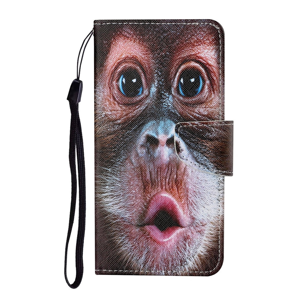 Anymob Samsung Primate Pattern Phone Case Magnetic Flip Leather Wallet Painted Cover-Mobile Phone Cases-PEROZ Accessories