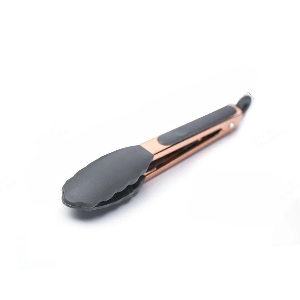 Anygleam Tong Stainless Steel Small Sumset Gold Handle Clip Heat Resistant Cooking Baking Salad Steak Kitchen Gadget-Kitchen Tools &amp; Utensils-PEROZ Accessories