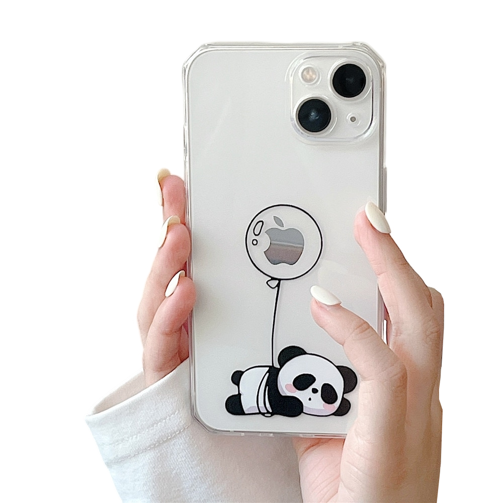 Anymob iPhone Balloon Panda Cartoon Transparent Phone Case Silicone Cover-Mobile Phone Cases-PEROZ Accessories