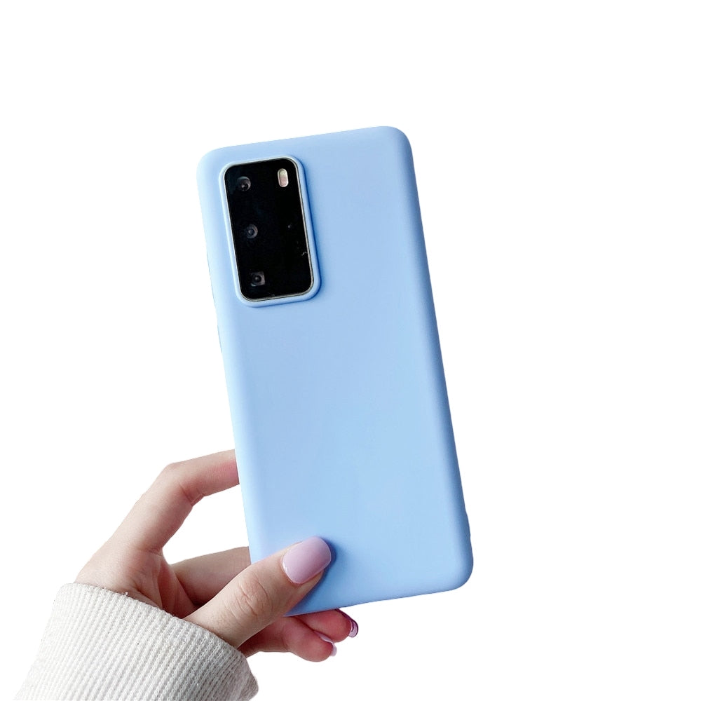 Anymob Samsung Light Blue Candy Color Phone Case Silicone Back Cover-Mobile Phone Cases-PEROZ Accessories