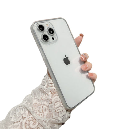 Anymob iPhone Case White Glitter Camera Lens Protect Clear Acrylic Armor Shockproof Bumper Back Cover-Mobile Phone Cases-PEROZ Accessories