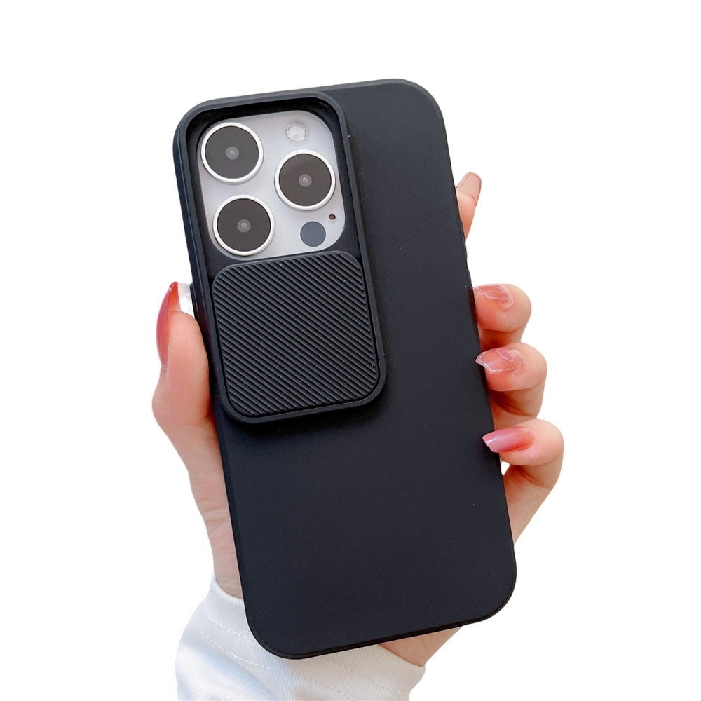Anymob iPhone Black Window Phone Case Slide Lens Protection Shockproof Cover-Mobile Phone Cases-PEROZ Accessories
