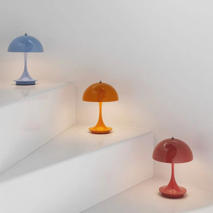 Anyhouz Luxury Lamp Orange Body Mushroom Home Decor Wirless Rechargeable Table Accents for Bedroom Hotel Living Room-Table Lamps-PEROZ Accessories