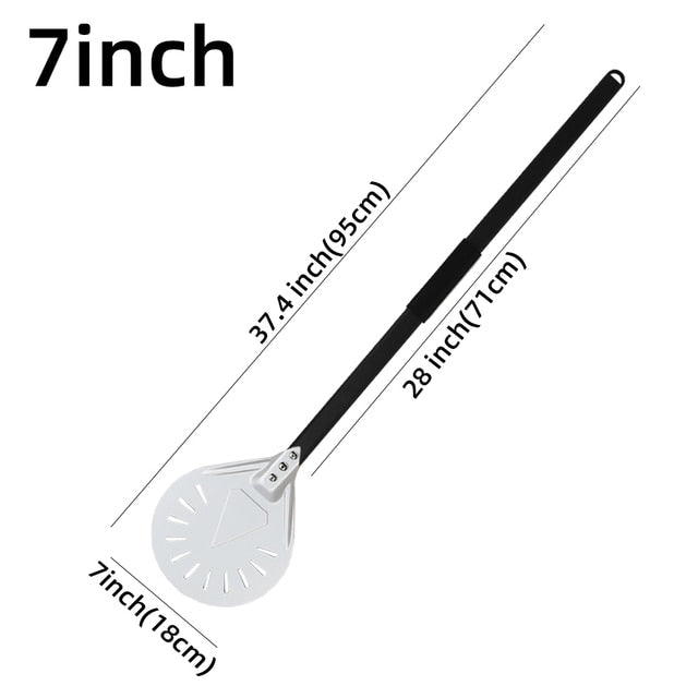 Anygleam Pizza Shovel 95cm Silver for Perforated Peel with Metal Handle Oven Turning Baking Accessory-Spatula and Shovel-PEROZ Accessories