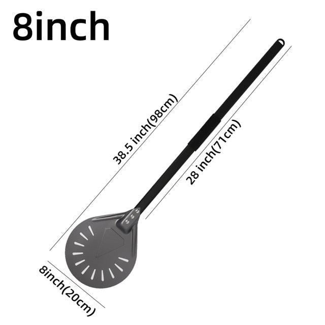 Anygleam Pizza Shovel 98cm Dark Grey for Perforated Peel with Metal Handle Oven Turning Baking Accessory-Spatula and Shovel-PEROZ Accessories