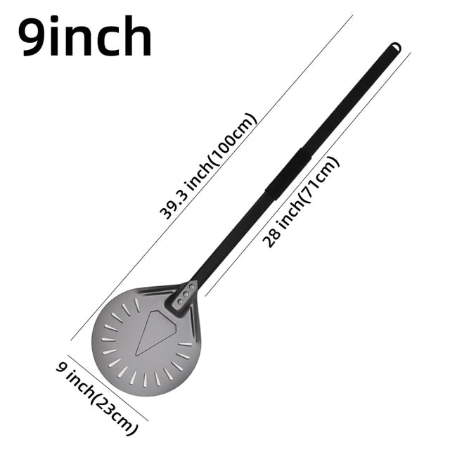 Anygleam Pizza Shovel 100cm Dark Grey for Perforated Peel with Metal Handle Oven Turning Baking Accessory-Spatula and Shovel-PEROZ Accessories