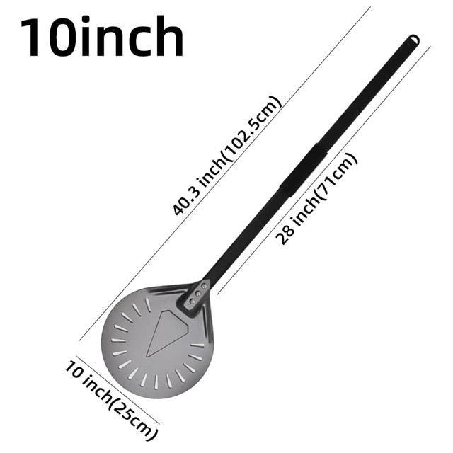 Anygleam Pizza Shovel 102.5cm Dark Grey for Perforated Peel with Metal Handle Oven Turning Baking Accessory-Spatula and Shovel-PEROZ Accessories