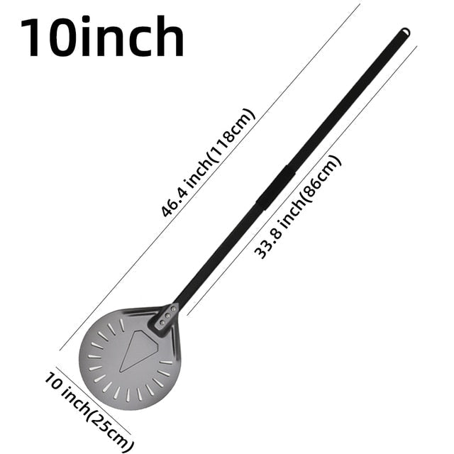 Anygleam Pizza Shovel 118cm Dark Grey for Perforated Peel with Metal Handle Oven Turning Baking Accessory-Spatula and Shovel-PEROZ Accessories