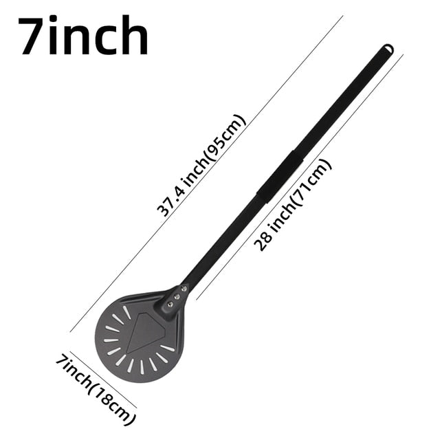 Anygleam Pizza Shovel 95cm Dark Grey for Perforated Peel with Metal Handle Oven Turning Baking Accessory-Spatula and Shovel-PEROZ Accessories