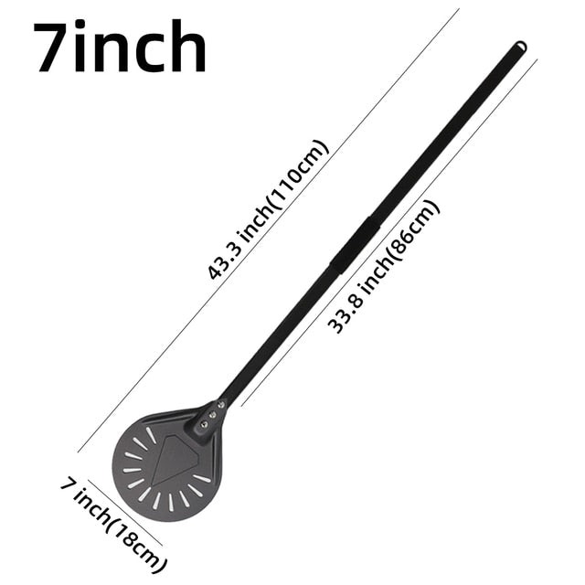 Anygleam Pizza Shovel 110cm Dark Grey for Perforated Peel with Metal Handle Oven Turning Baking Accessory-Spatula and Shovel-PEROZ Accessories