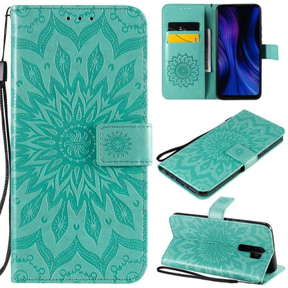Anymob Samsung Case Green Flower Luxury Wallet Phone Flip Leather Cover With Card Slot Protection-Mobile Phone Cases-PEROZ Accessories