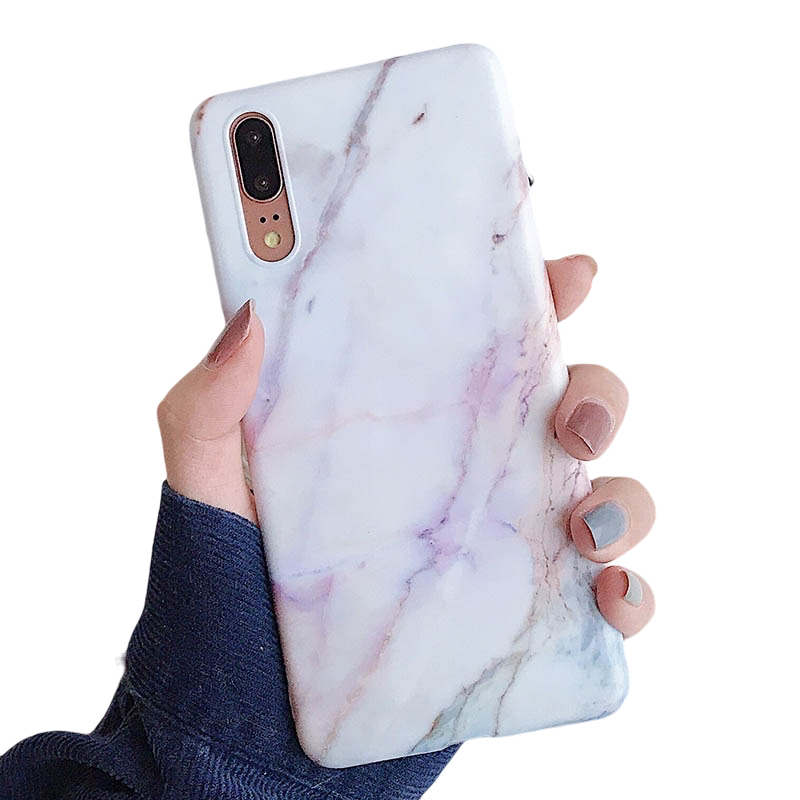 Anymob Samsung White Marble Flower Case Back Cover Art Leaf Silicone Phone Protection-Mobile Phone Cases-PEROZ Accessories