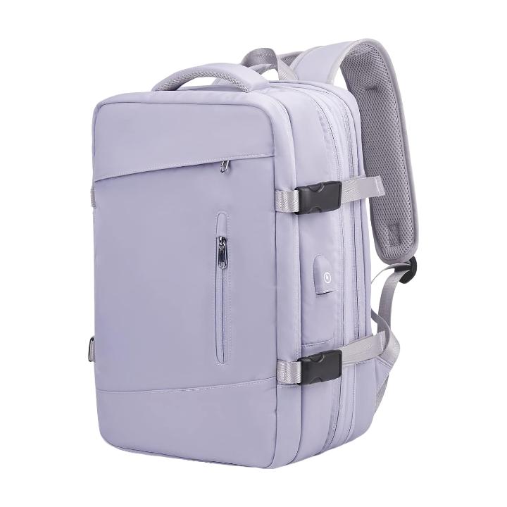 Anypack Backpack Purple Expandable Airplane Travel Bag For Women and Men Laptop Multifunctional Luggage Large Capacity-Backpacks-PEROZ Accessories