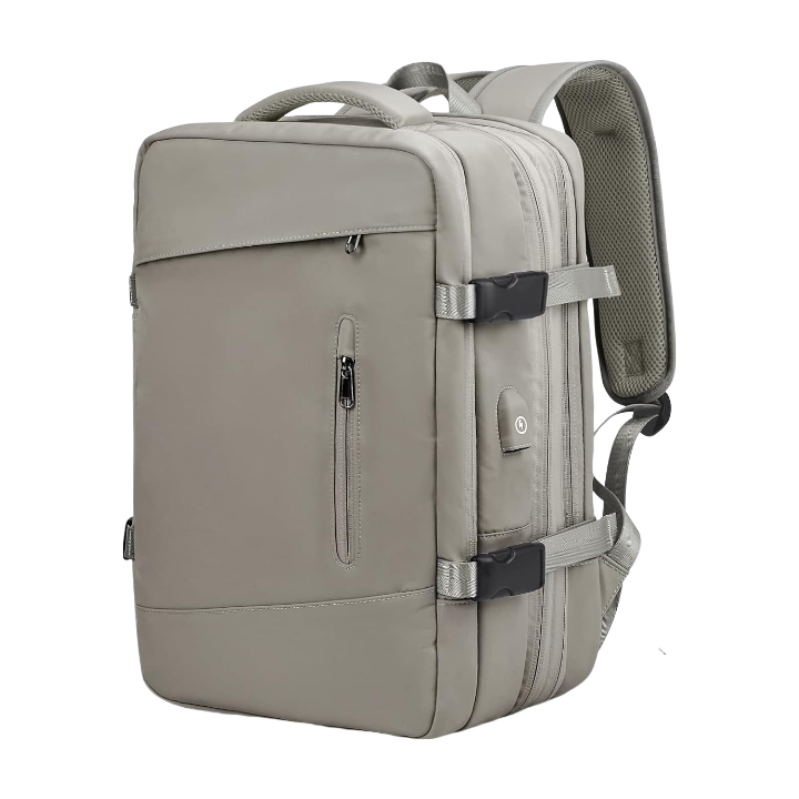 Anypack Backpack Gray Expandable Airplane Travel Bag For Women and Men Laptop Multifunctional Luggage Large Capacity-Backpacks-PEROZ Accessories