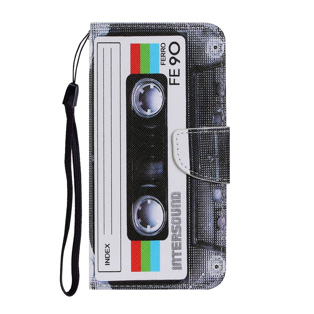 Anymob Samsung Mixed Tape Painted Case Flip Wallet Leather Phone Cover-Mobile Phone Cases-PEROZ Accessories