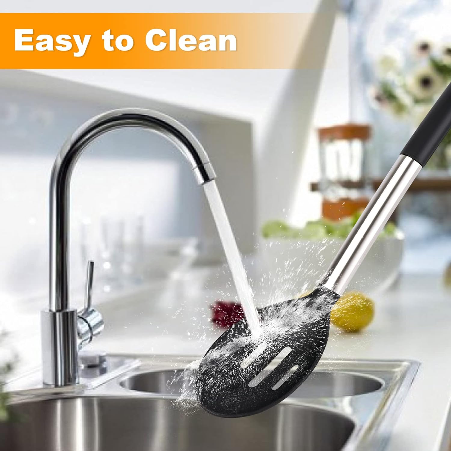 Anygleam Kitchen Utensils Non-stick Grey/ Silver 5 Set Cooking Tool Accessories Heat Resistant Kitchenware-PEROZ Accessories