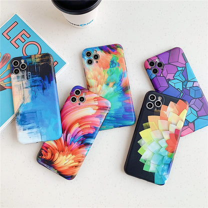 Anymob iPhone Case Red Colorful Marble Soft Silicon Phone Back Cover-Mobile Phone Cases-PEROZ Accessories