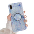 Anymob iPhone Blue Holder Stand Case Back Cover Marble Art Silicone Phone Cover-Mobile Phone Cases-PEROZ Accessories