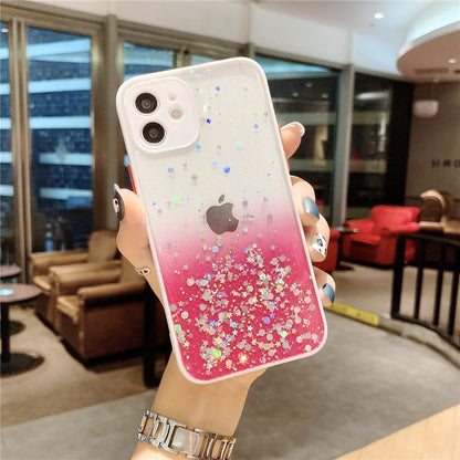 Anymob iPhone Case Pink Bling Glitter Soft Silicone Cover with Camera Protection-Mobile Phone Cases-PEROZ Accessories