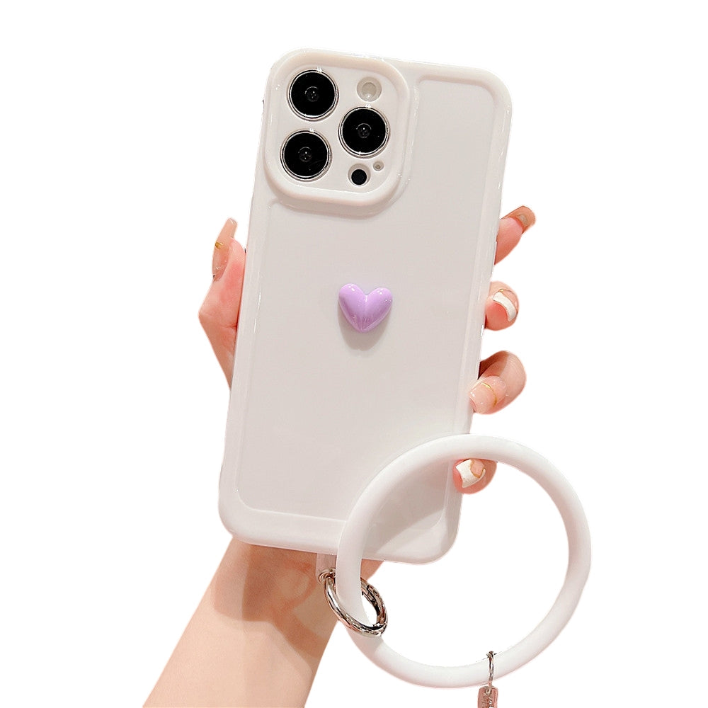 Anymob iPhone Black And Pink 3D Love Heart Bracelet Phone Case Shockproof Soft Silicone Cover-Mobile Phone Cases-PEROZ Accessories