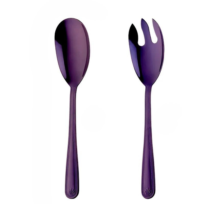 Anygleam Purple Stainless Steel 2 Pcs Giant Salad Spoon and Fork Set for Buffet and Restaurant Kitchenware-Kitchen Tools &amp; Utensils-PEROZ Accessories