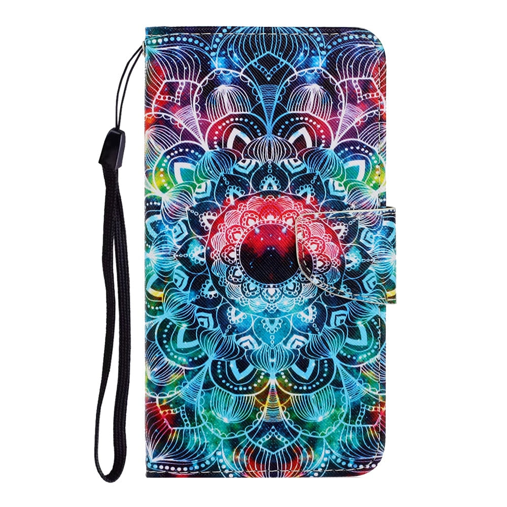 Anymob Samsung Neon Pattern Magnetic Flip Wallet Case Painted Leather Phone Cover-Mobile Phone Cases-PEROZ Accessories