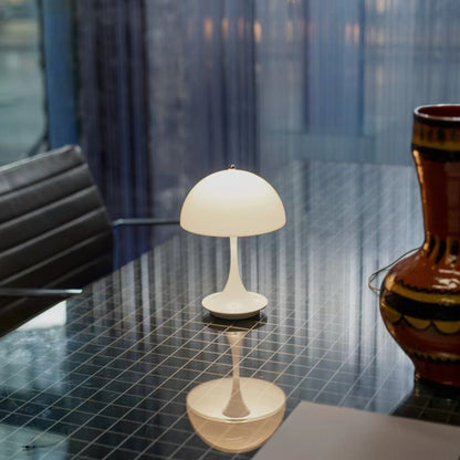 Anyhouz Luxury Lamp Orange Body Mushroom Home Decor Wirless Rechargeable Table Accents for Bedroom Hotel Living Room-Table Lamps-PEROZ Accessories